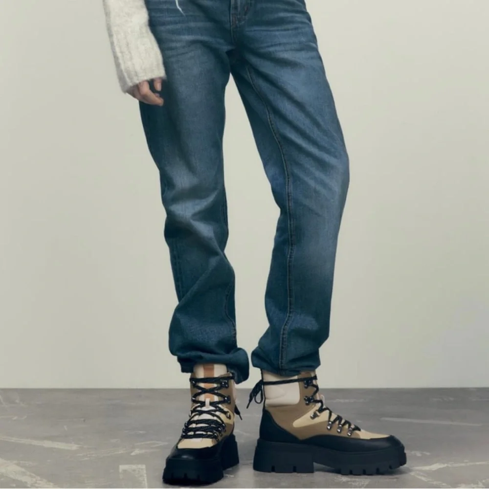 Zara combo ankle boots lace closure blogger favorite - Picture 5 of 6